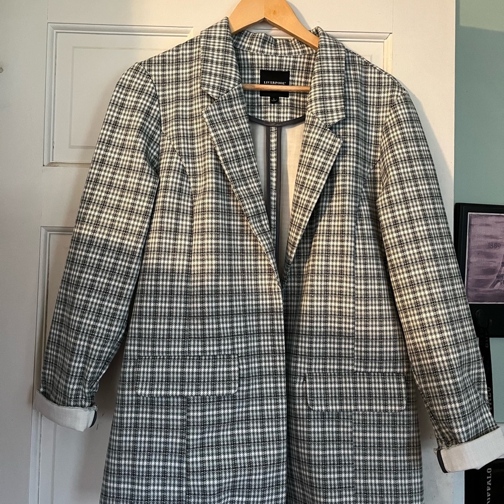 Liverpool Green/Gray/White Striped Blazer NWT Size Large